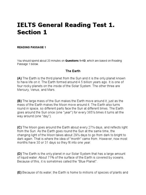 ielts reading practice test pdf general